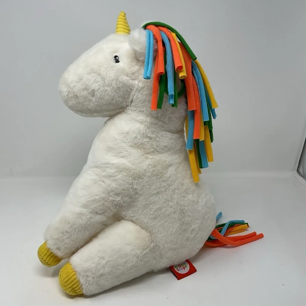 Giggle Scape‎ Target Unicorn White Plush Stuffed Animal Rainbow Mane